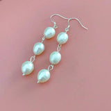 925 Silver Pearl Drop Earrings for Women Jewelry
