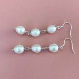925 Silver Pearl Drop Earrings for Women Jewelry