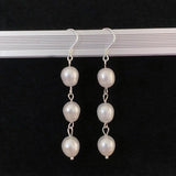 925 Silver Pearl Drop Earrings for Women Jewelry