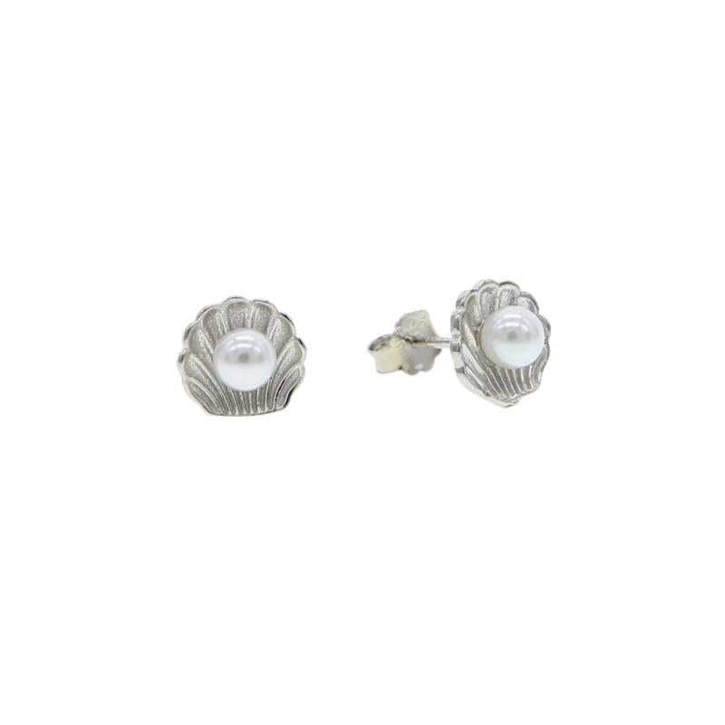925 Silver Mini Stud Earring Beach Collection Sea Star Shell Pearl