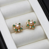 Freshwater Pearl Stud Earrings For Women, Gold Plated, Small Pearl Earrings