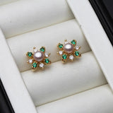 Freshwater Pearl Stud Earrings For Women, Gold Plated, Small Pearl Earrings