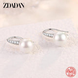 925 Silver Golden Zircon Pearl Charm Jewelry Gift