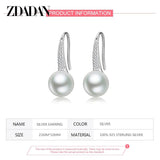 925 Silver Golden Zircon Pearl Charm Jewelry Gift