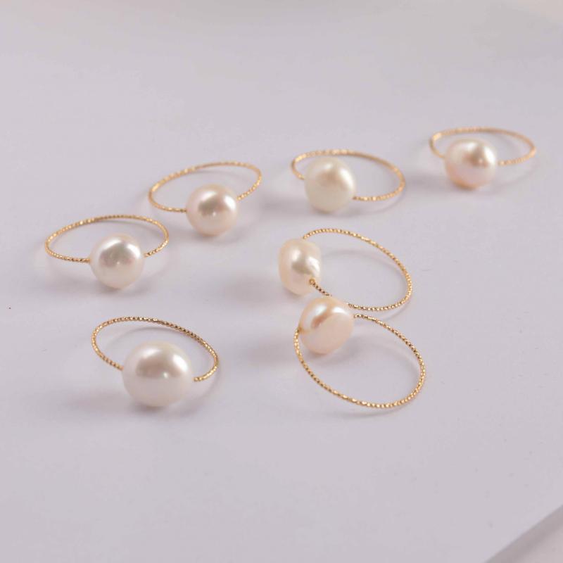 11-12mm Baroque Pearl 18k Ring Wedding Mesmerizing Natural