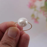 11-12mm Baroque Pearl 18k Ring Wedding Mesmerizing Natural