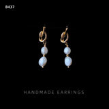 Baroque Freshwater Pearl 14K Filled Tassel Stud Earrings Bridal Jewelry