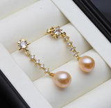 Modern Woman's Pearl Earring, Freshwater Hangling Design