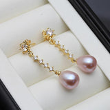 Modern Woman's Pearl Earring, Freshwater Hangling Design