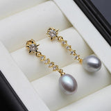 Modern Woman's Pearl Earring, Freshwater Hangling Design