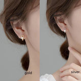 925 Silver Zircon Pearl Tassel Cross Stud Earrings Bohemian Style