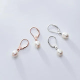 925 Silver Zircon Pearl Tassel Cross Stud Earrings Bohemian Style