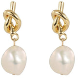 Baroque Pearl Earrings Freshwater 925 Silver Drop Women Gift