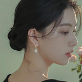 Baroque Pearl Earrings Freshwater 925 Silver Drop Women Gift