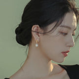 Baroque Pearl Earrings Freshwater 925 Silver Drop Women Gift