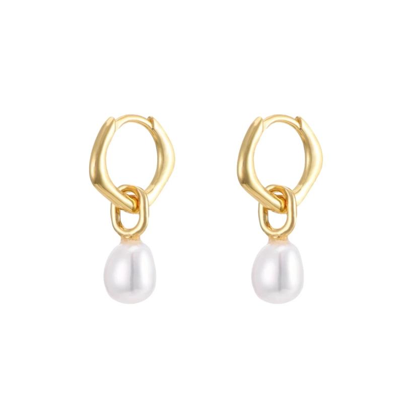 925 Silver Pearl Drop Earrings Small Round Bead Dangle Jewelry Gift
