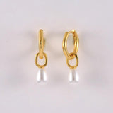925 Silver Pearl Drop Earrings Small Round Bead Dangle Jewelry Gift