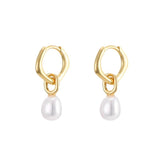 925 Silver Pearl Drop Earrings Small Round Bead Dangle Jewelry Gift