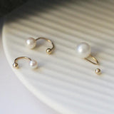 925 Silver Pearl Earrings Women Girl Jewelry Accessory