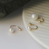 925 Silver Pearl Earrings Women Girl Jewelry Accessory