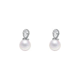 925 Sterling Silver Shell Pearl Zircon Stud Earrings Gift