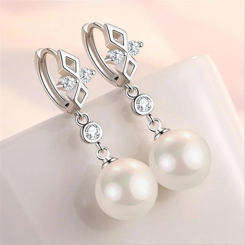 10mm 12mm Pearl Drop Earrings for Women Jewelry