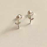 SHANICE S925 Sterling Silver Flower Pearl Stud Earrings