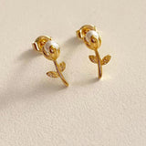 SHANICE S925 Sterling Silver Flower Pearl Stud Earrings