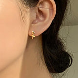 SHANICE S925 Sterling Silver Flower Pearl Stud Earrings