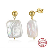 925 Silver Baroque Pearl Stud Earrings GPE06