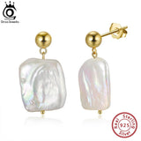 925 Silver Baroque Pearl Stud Earrings GPE06