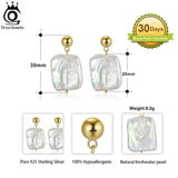925 Silver Baroque Pearl Stud Earrings GPE06