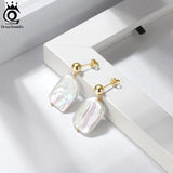 925 Silver Baroque Pearl Stud Earrings GPE06