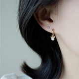 925 Silver Pearl Bow Stud Earrings Wedding Jewelry
