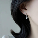 925 Silver Pearl Bow Stud Earrings Wedding Jewelry