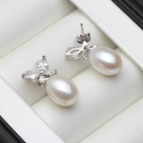 Natural Pearl Earrings 925 Silver Butterflyer