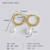 925 Silver Pearl Drop Earrings American Women Party Wedding Jewelry