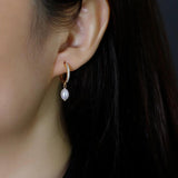 925 Silver Pearl Drop Earrings American Women Party Wedding Jewelry