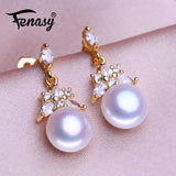 Freshwater Pearl Crown Stud Earrings Wedding Jewelry