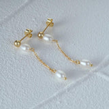 925 Silver Stud Earrings Baroque Pearl Drop Earrings