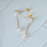 925 Silver Stud Earrings Baroque Pearl Drop Earrings