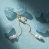 925 Silver Tassel Pearl Stud Earrings