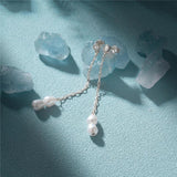 925 Silver Tassel Pearl Stud Earrings