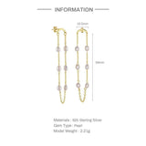 925 Silver Pearl Drop Earrings Pendientes Con Perlas