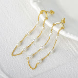 925 Silver Pearl Drop Earrings Pendientes Con Perlas