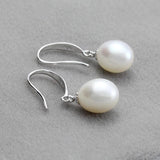 Water Drop Freshwater Pearl 925 Silver Earrings
