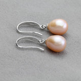 Water Drop Freshwater Pearl 925 Silver Earrings
