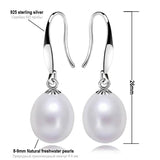 Water Drop Freshwater Pearl 925 Silver Earrings