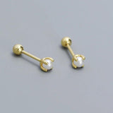 Mini Pearl Sterling Silver Stud Earrings for Girl