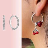 925 Silver Sparkling Love Heart Earrings
